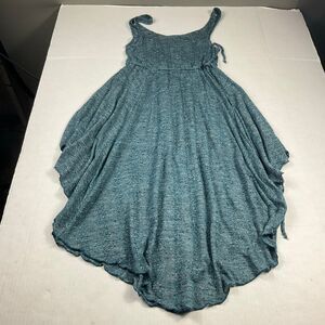Free People Beach Dress Teal Asymmetric Hem Fairycore Boho Knit Coverup XS/S